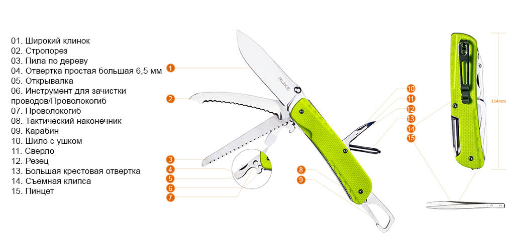 Схема ножа Ruike LD43